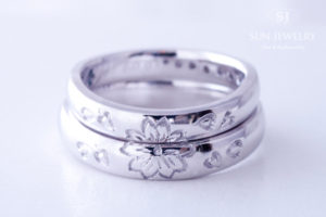 桜モチーフ結婚指輪