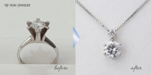 大粒ダイヤのジュエリーリフォーム
