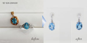 アクアマリンピアス リフォーム