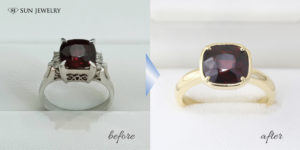 ガーネットリングのリフォーム