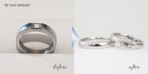 スクエアカットダイヤモンド 結婚指輪